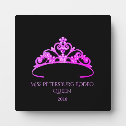 Miss America Fuchsia Tiara Titleholder Plaque