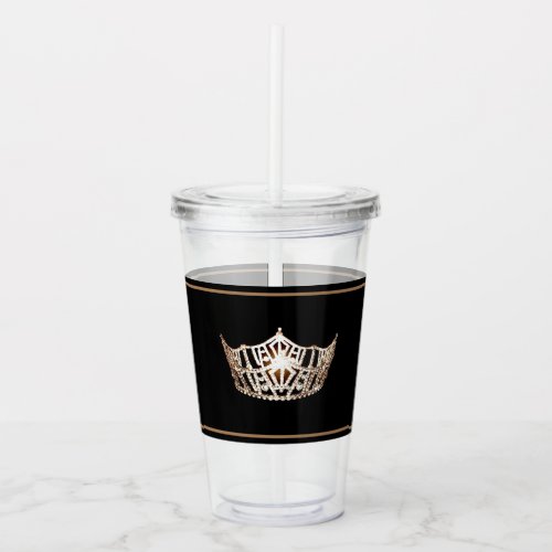 Miss America Gold Crown Acrylic Tumbler