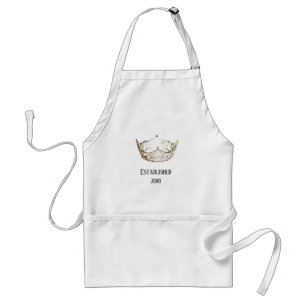 Miss America Gold Crown Apron Date-Established