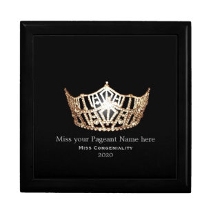 Miss America Gold Crown Awards Jewelry Box