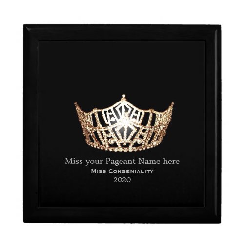 Miss America Gold Crown Awards Jewelry Box