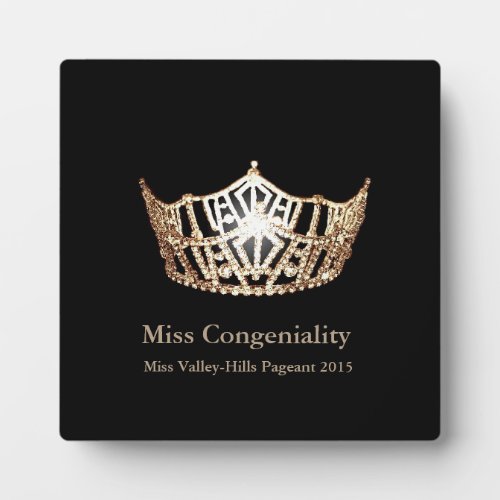Miss America Gold Crown Awards Plaque
