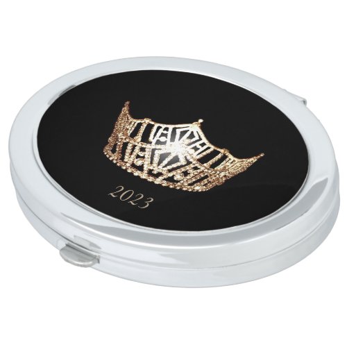 Miss America Gold Crown Compact Mirror 