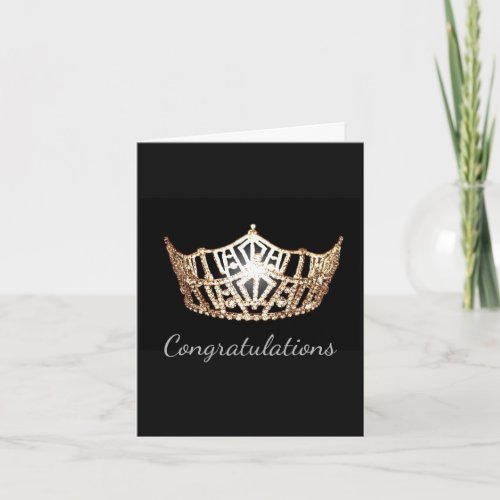 Miss America Gold Crown Greeting Card_Congrats Card