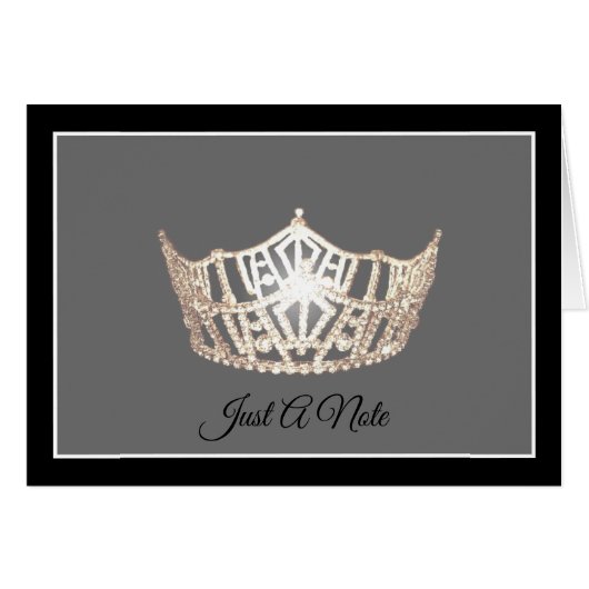 Miss America Gold Crown Note Card (Front Horizontal)