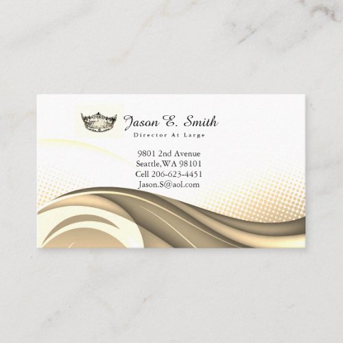 Miss America Gold Crown Ocean Wave Business Card