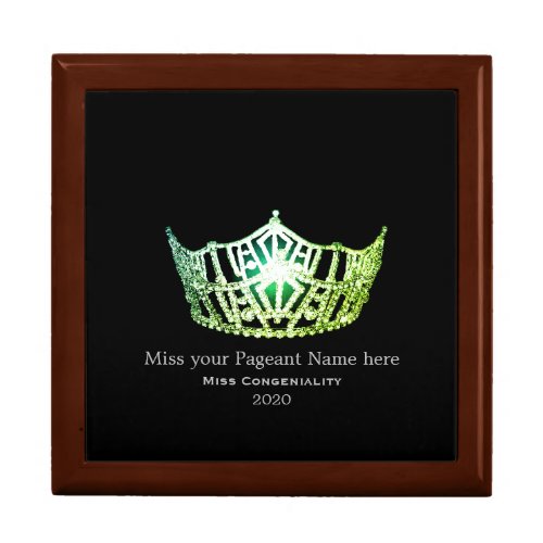 Miss America Green Crown Awards Jewelry Box