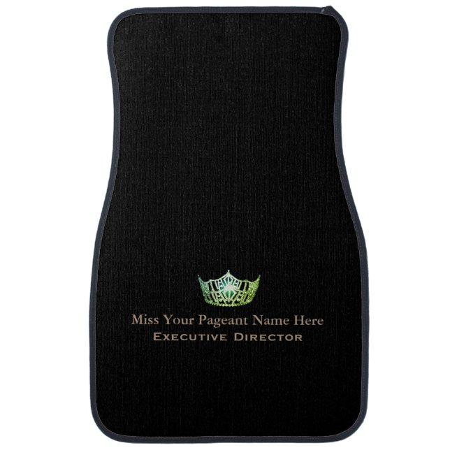 Miss America Green Crown Custom Name Car Mat (Front)
