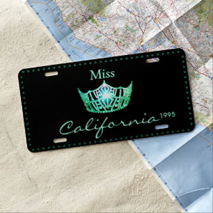 Miss America Green Crown License Plate