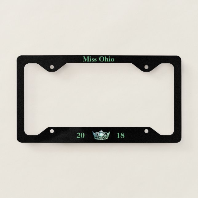 Miss America Green Crown Title/Date License Frame (Front)