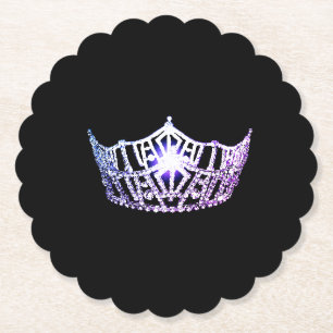 Miss America Lavender Crown Sclpd Paper Coasters