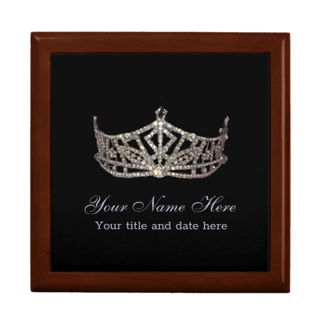 Miss America-like Crown Personal Name Jewerly Box (Front)