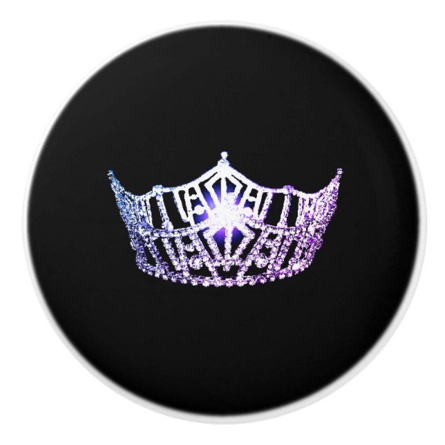 Miss America Lilac Crown Ceramic Cabinet Knob (Front)