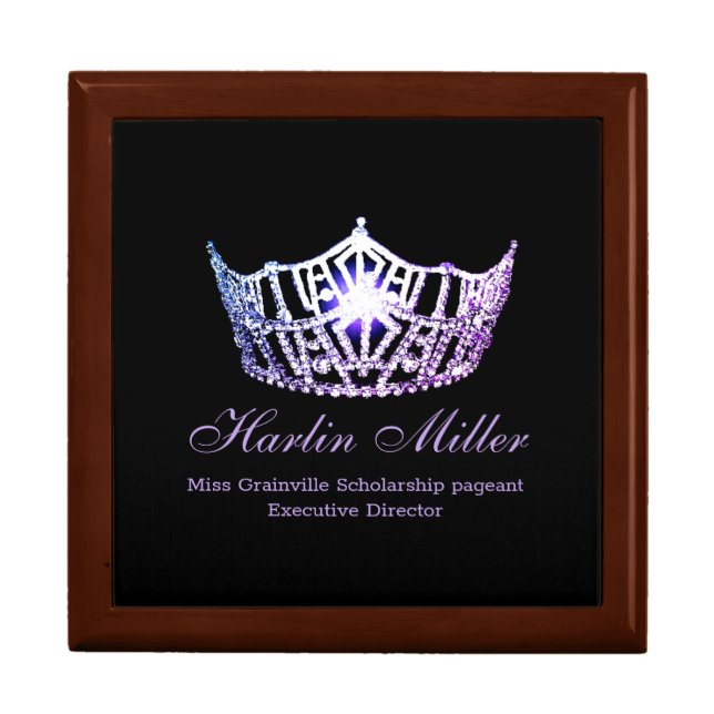 Miss America Lilac Crown Personal Name Jewerly Box (Front)