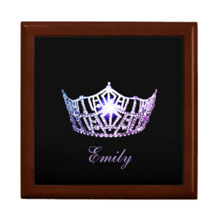 Miss America Lilac Crown Personal Name Jewerly Box
