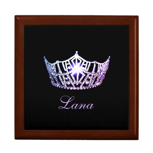 Miss America Lilac Crown Personal Name Jewerly Box