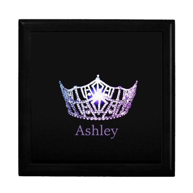 Miss America Lilac Crown Personalized Jewelry Box (Front)