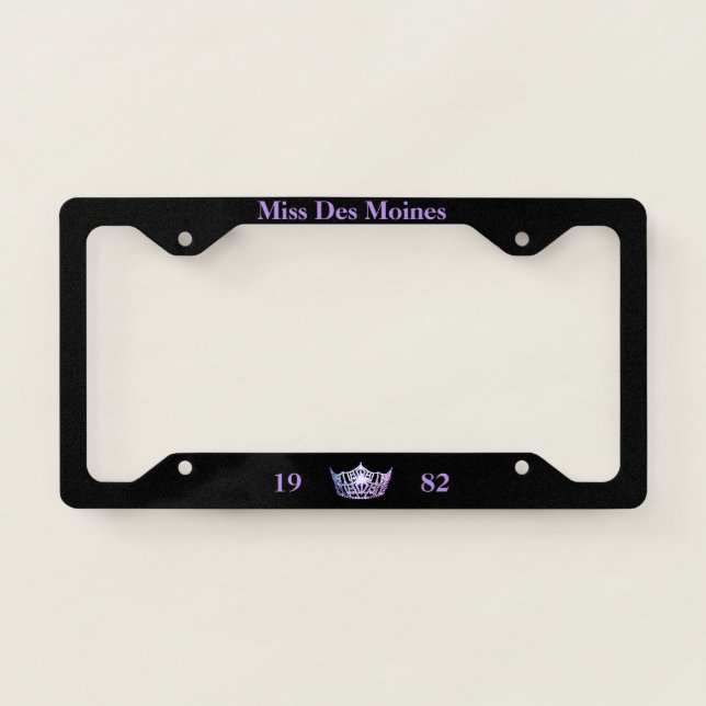 Miss America Lilac Crown Title/Date License Frame (Front)