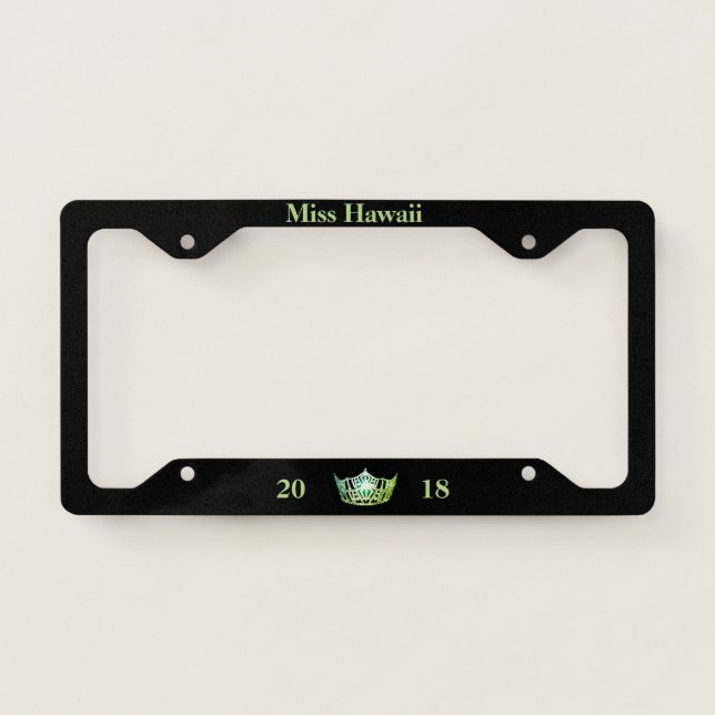 Miss America Lime Crown Title/Date License Frame (Front)