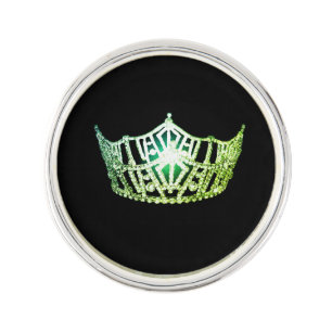 Miss America Lime Green Crown Lapel Pin