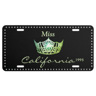 Miss America Lime Green Crown License Plate