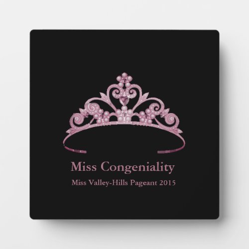 Miss America Mauve Tiara Crown Awards Plaque