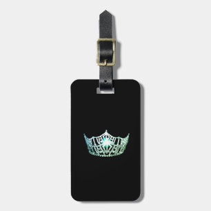 Miss America Mint Crown Luggage Tag-Vertical Tag