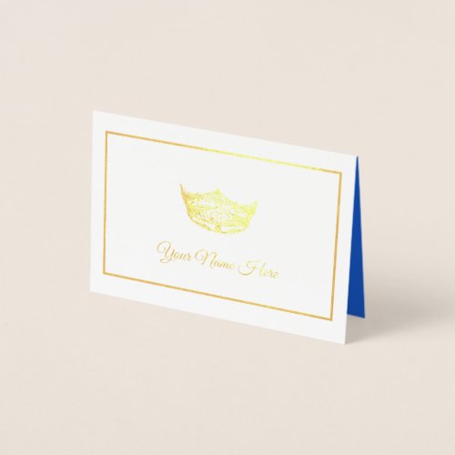 Miss America Name Place Card Gold Foiled Crown