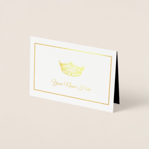 Miss America Name Place Card Gold Foiled Crown