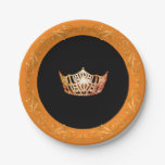 Miss America Orange Crown 7" Paper Plates