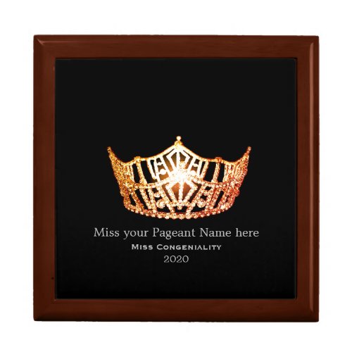 Miss America Orange Crown Awards Jewelry Box