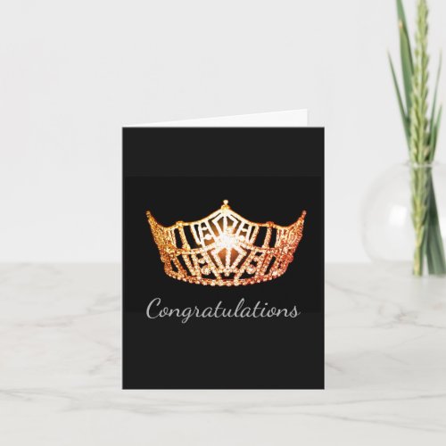 Miss America Orange Crown Greeting Card_Congrats Card