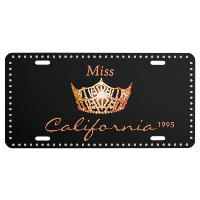 Miss America Orange Crown License Plate (Front)