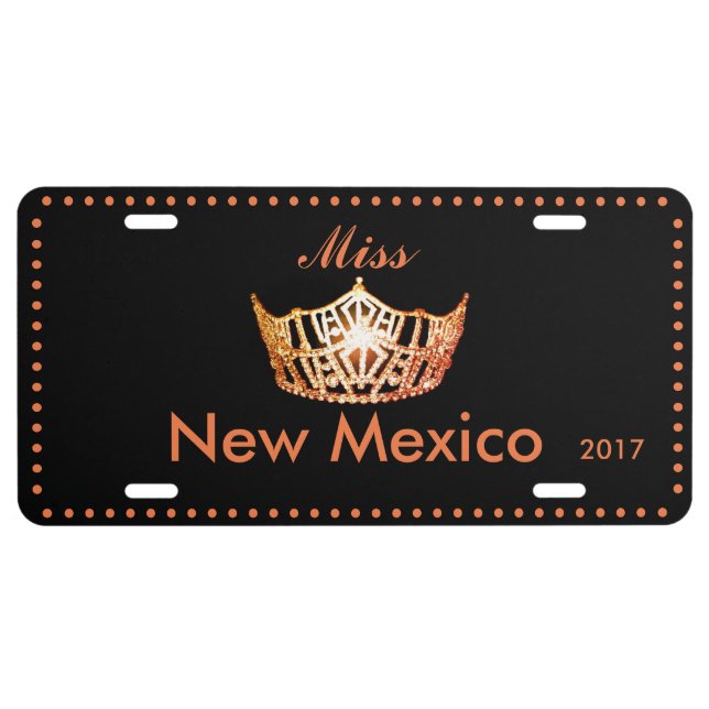 Miss America Orange Crown License Plate (Front)