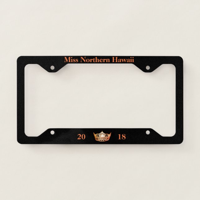 Miss America Orange Crown Title/Date License Frame (Front)