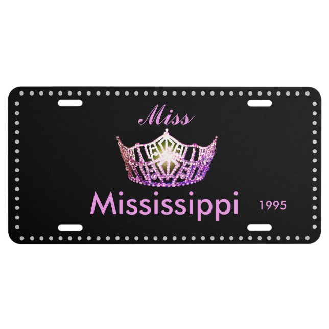 Miss America Orchid Crown License Plate (Front)
