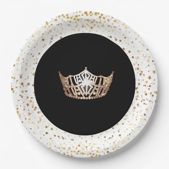 Miss America Pageant Party Paper Plates-Stars Plates (Front)