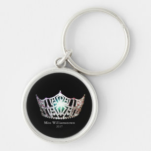 Miss America Personalized Silver Crown Key Chain