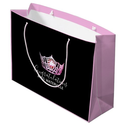 Miss America Pink Crown 2_Tone Pink Gift Bag_Large Large Gift Bag