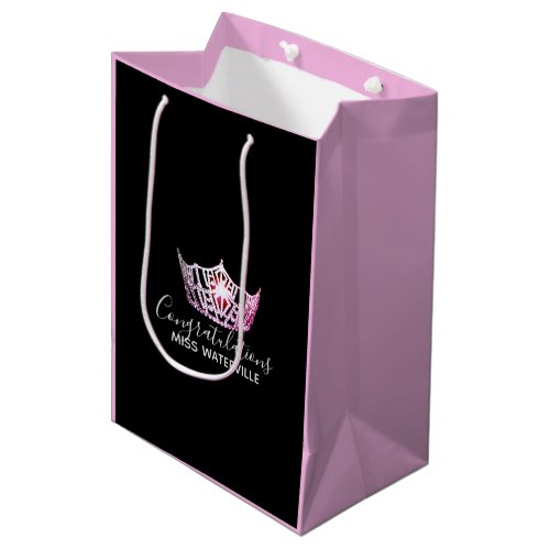 Miss America Pink Crown 2_Tone Pink Gift Bag_Med Medium Gift Bag