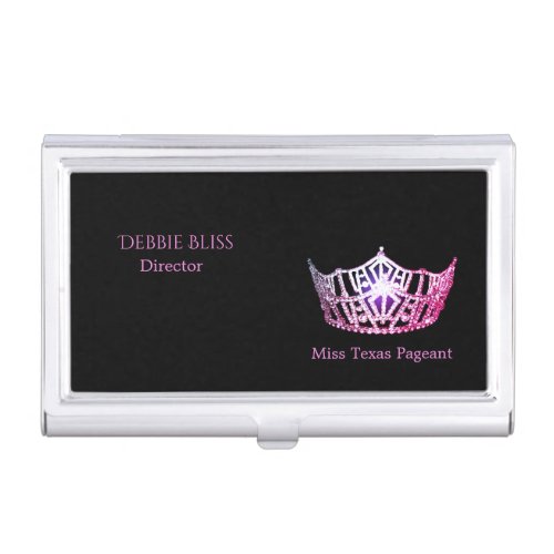 Miss America Pink Crown Business Card Holder