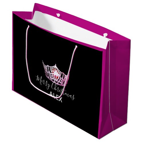 Miss America Pink Crown Fuchsia Gift Bag_Christmas Large Gift Bag