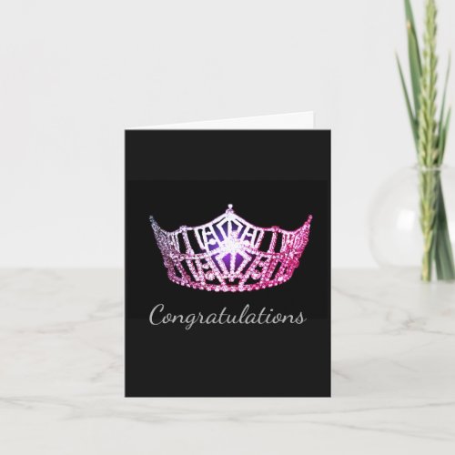 Miss America Pink Crown Greeting Card_Congrats Car Card