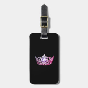 Miss America Pink Crown Luggage Tag-Vertical Tag