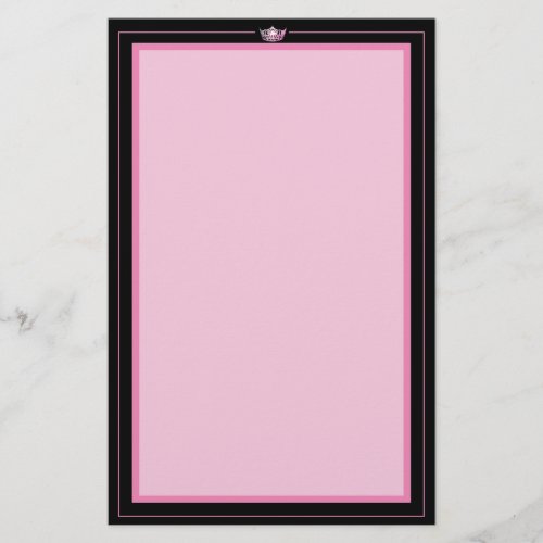 Miss America Pink Crown Stationery Paper