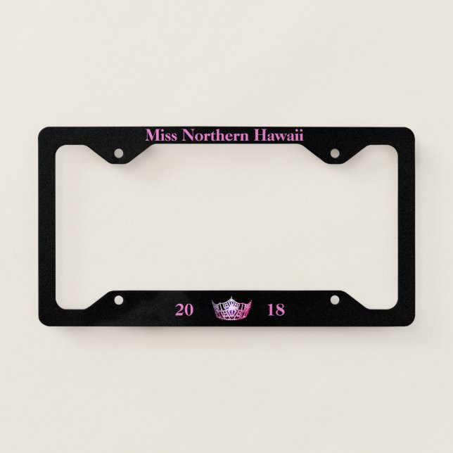 Miss America Pink Crown Title/Date License Frame (Front)
