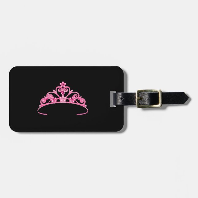 Miss America Pink Tiara Luggage Tag (Front Horizontal)