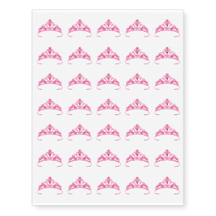Miss America Pink Tiara Temporary Tattoo