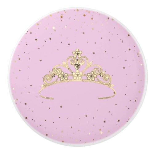 Miss America Princess Crown Ceramic Cabinet Knob