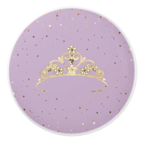 Miss America Princess Crown Ceramic Cabinet Knob